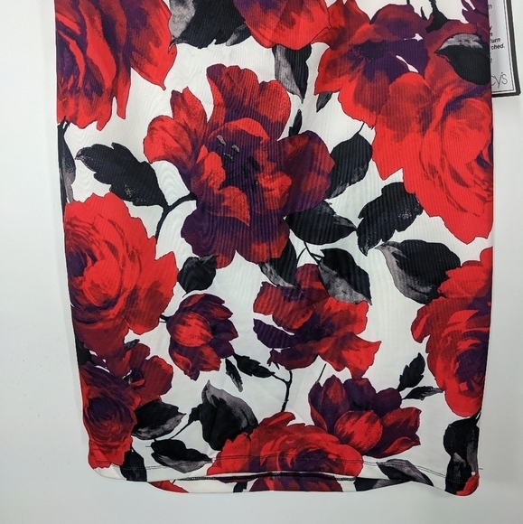 NWT B. DARLIN' Floral Rose Print Strapless Cocktail Dress - Picture 2 of 10